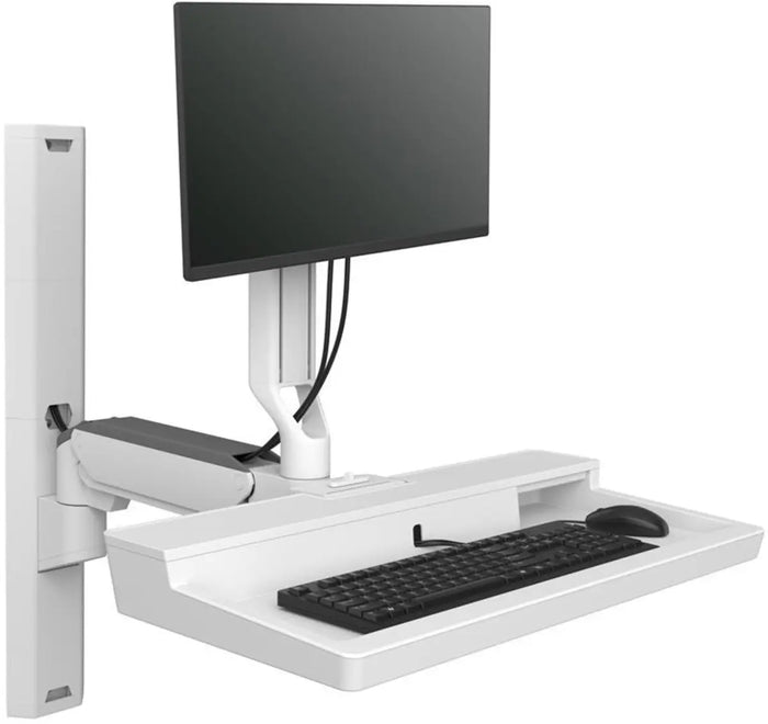 Ergotron 27" CareFit™ Combo System Monitor & Keyboard Workstation With Shelf | 45-618-251 Wall Mount Bracket Ergotron