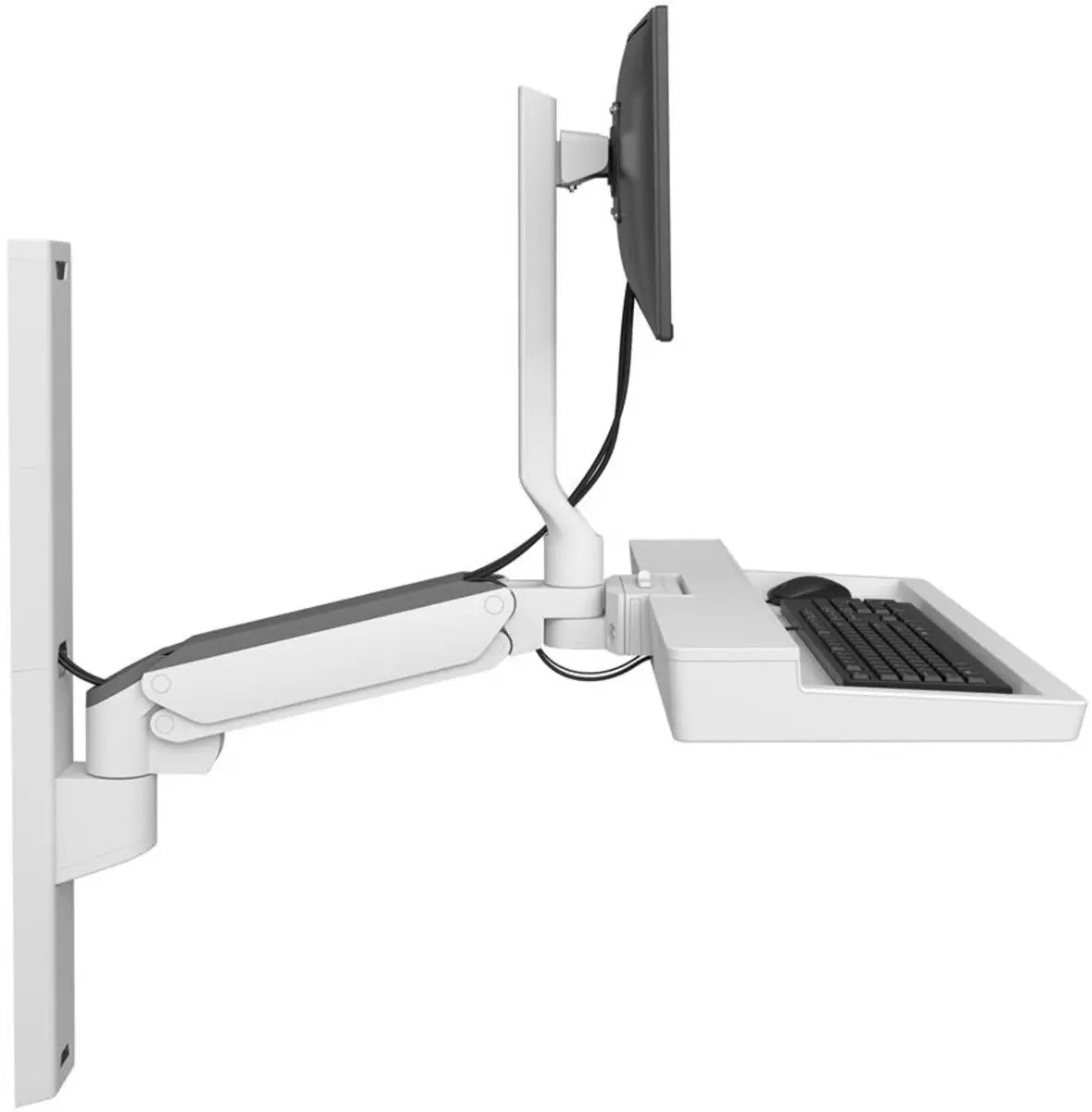 Ergotron 27" CareFit™ Combo System Monitor & Keyboard Workstation With Shelf | 45-618-251 Wall Mount Bracket Ergotron