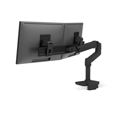 Ergotron LX Dual Direct Arm (Matte Black) With Low-Profile Top-Mount Clamp | 45-609-224 Monitor Arm Desk Mount Ergotron