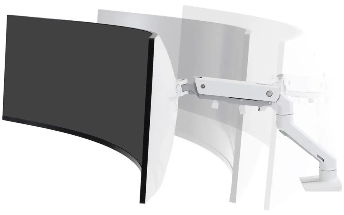 Ergotron 49" Ultra-Wide Curved HX Desk Monitor Arm With HD Pivot | 45-647-216 Monitor Arm Desk Mount Ergotron