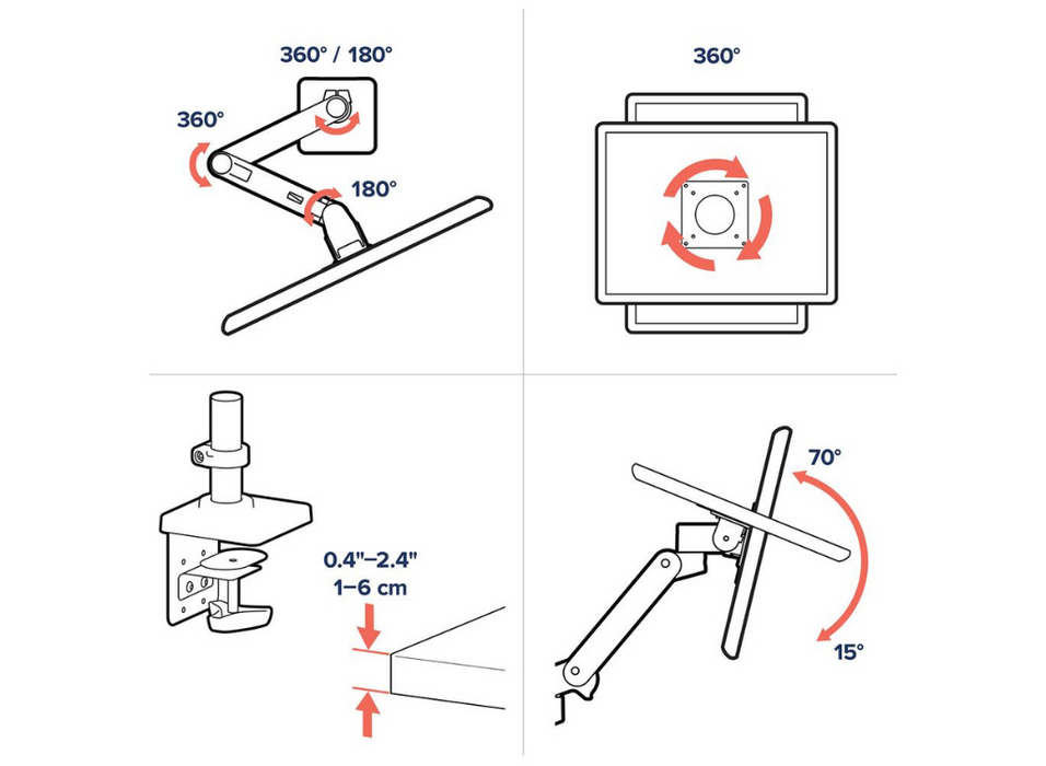 Ergotron Up To 34 LX Pro Desk Monitor Arm | 45-682-292 Ergotron Arm Ergotron