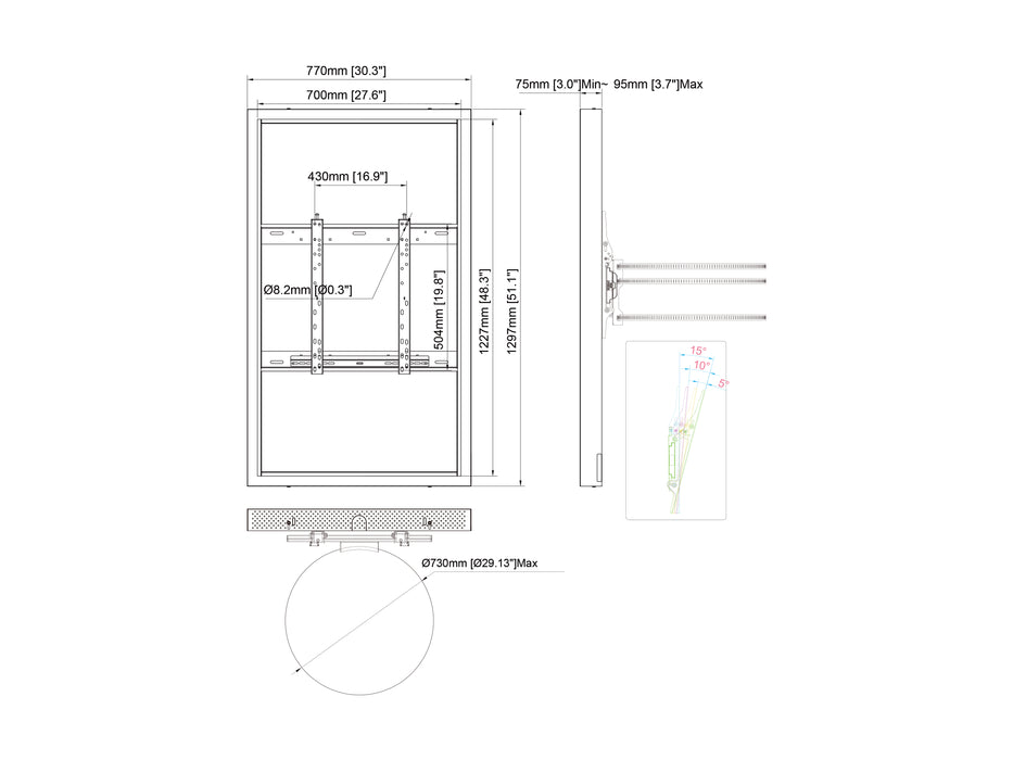 Multibrackets M Pro Series Enclosure 55" Column Medium White Signage Display Enclosures Multibrackets