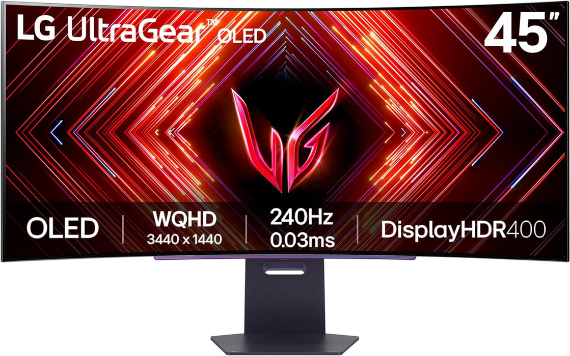 LG UltraGear™ 45" Curved WQHD OLED 240Hz Gaming Monitor | 45GS95QE-B.AEK