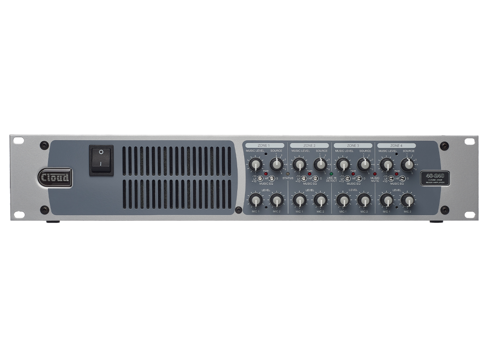 Cloud Electronics 46-240EK Four Channel Mixer Amplifier 4x240W Audio Amplifier Cloud Electronics