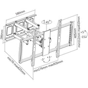 Manhattan 60" - 100" TV & Monitor Full Motion Wall Mount | 461221 Wall Mount Bracket Manhattan