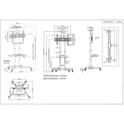 Manhattan 37" to 70" Height-Adjustable Mobile Display Trolley | 461238 Mobile Trolley Manhattan