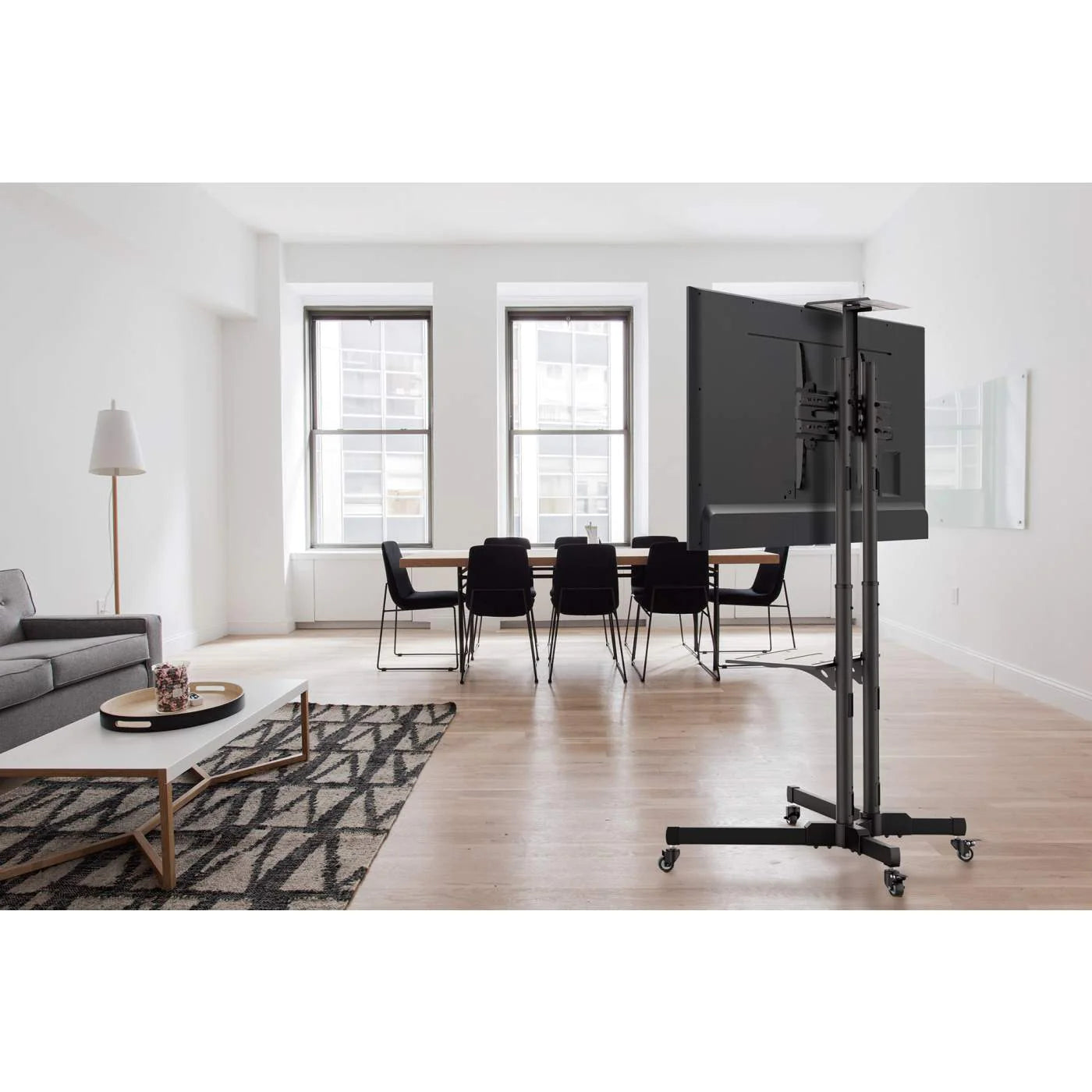 Manhattan 37" to 70" Height-Adjustable Mobile Display Trolley | 461238 Mobile Trolley Manhattan