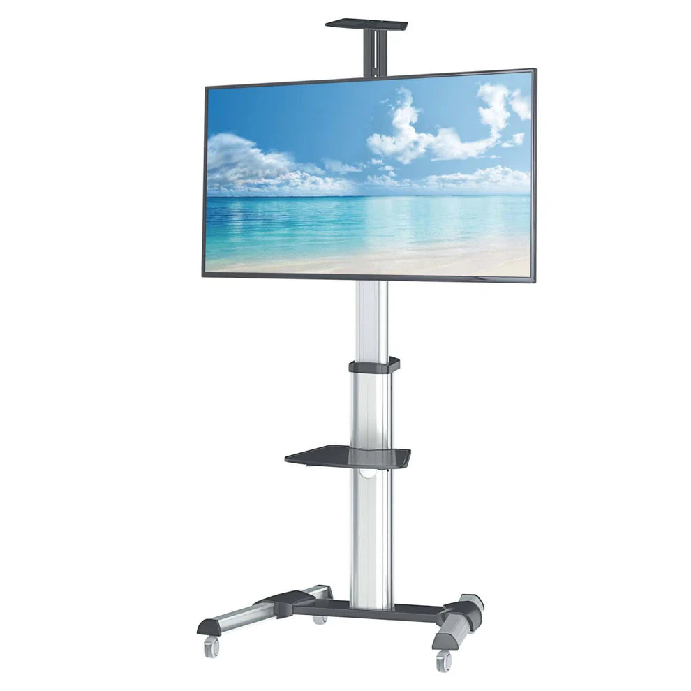 Manhattan 37" - 86" Aluminum Height-Adjustable Multimedia TV Cart | 461245 Mobile Trolley Manhattan