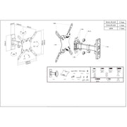 Manhattan 13" - 43" Universal Flat-Panel TV Articulating Swivel Wall Mount | 461399 Wall Mount Bracket Manhattan