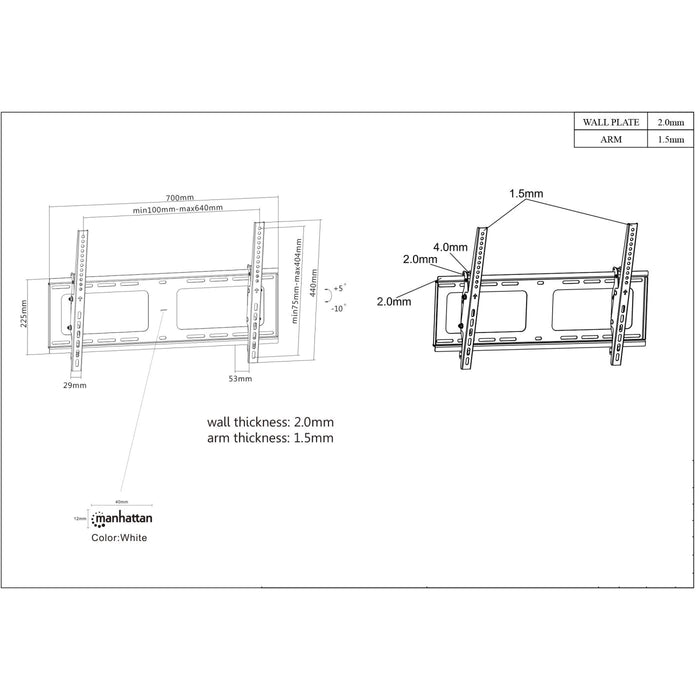 Manhattan 461481 Universal Flat-Panel TV Tilting Wall Mount