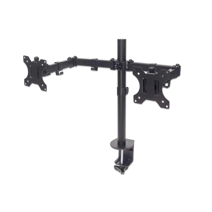 Manhattan Up to 32" Universal Dual Monitor Mount With Double-Link Swing Arms | 461528 Monitor Arm Desk Mount Manhattan