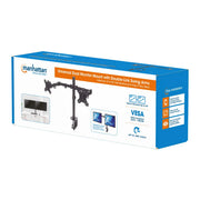 Manhattan Up to 32" Universal Dual Monitor Mount With Double-Link Swing Arms | 461528 Monitor Arm Desk Mount Manhattan