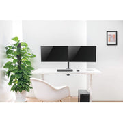 Manhattan Up to 32" Universal Dual Monitor Mount With Double-Link Swing Arms | 461528 Monitor Arm Desk Mount Manhattan
