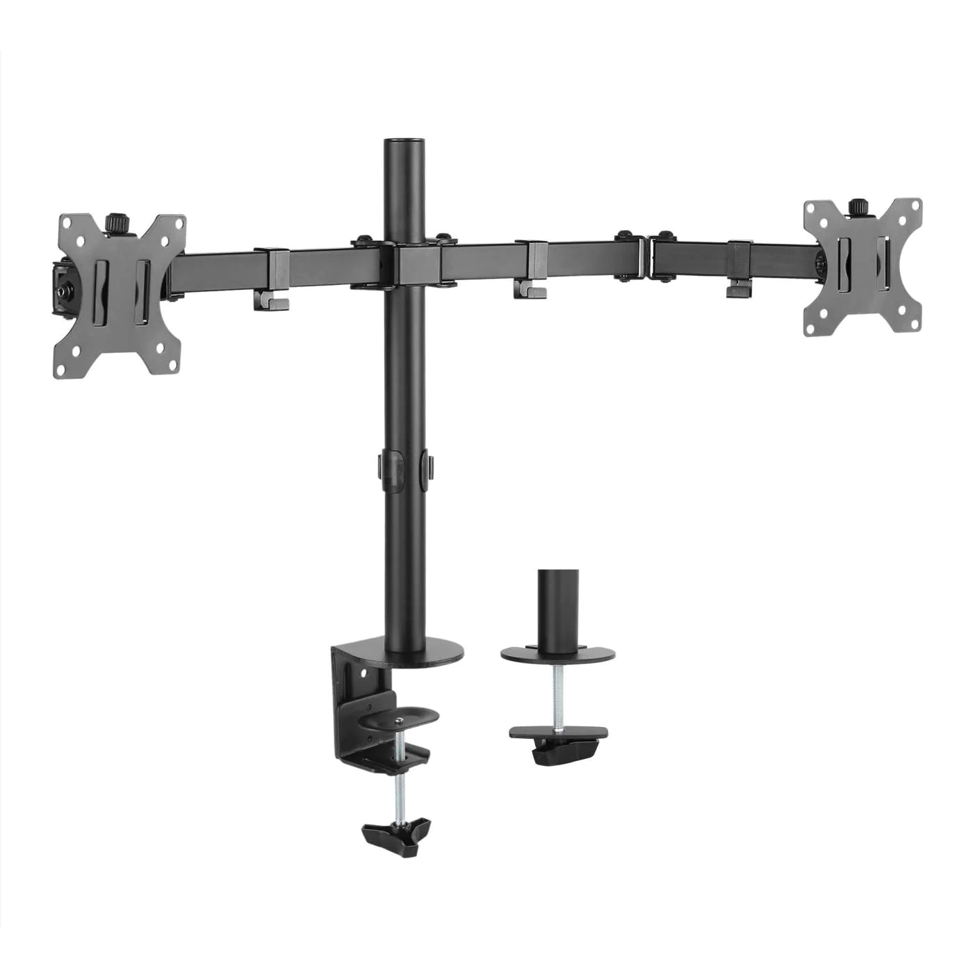 Manhattan Up to 32" Universal Dual Monitor Mount With Double-Link Swing Arms | 461528 Monitor Arm Desk Mount Manhattan