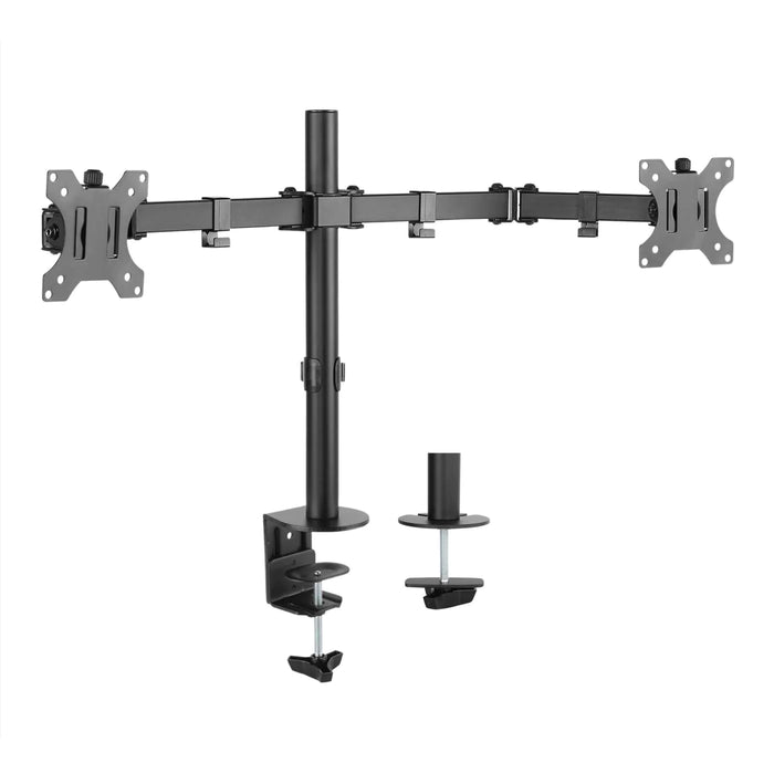 Manhattan 461528 Universal Dual Monitor Mount With Double-Link Swing Arms