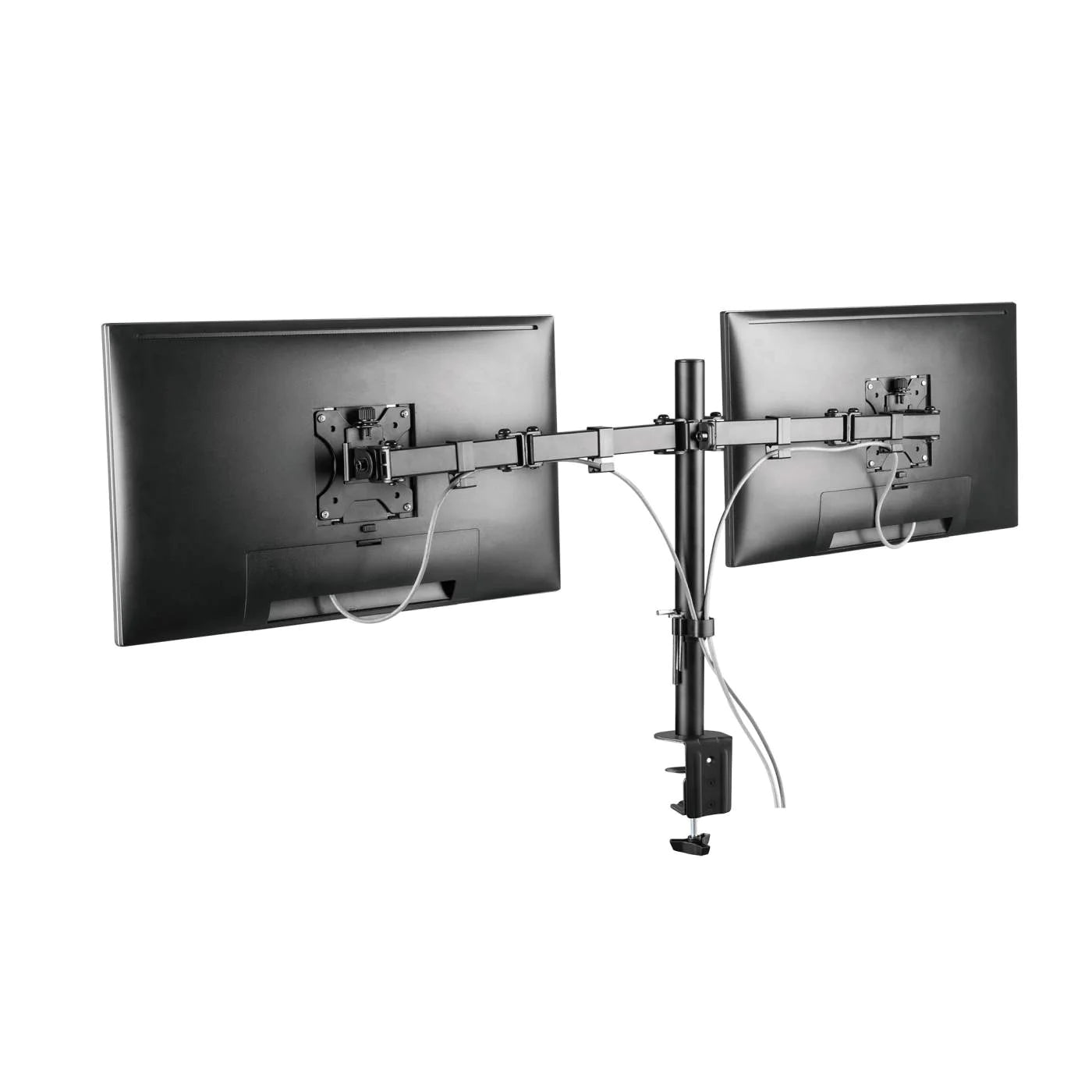 Manhattan Up to 32" Universal Dual Monitor Mount With Double-Link Swing Arms | 461528 Monitor Arm Desk Mount Manhattan