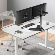 Manhattan 13" - 32" Universal Dual Monitor Stand With Double-Link Swing Arms | 461559 Monitor Arm Desk Mount Manhattan