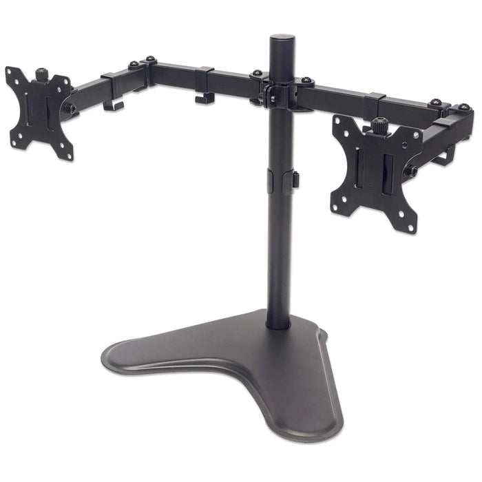 Manhattan 13" - 32" Universal Dual Monitor Stand With Double-Link Swing Arms | 461559 Monitor Arm Desk Mount Manhattan