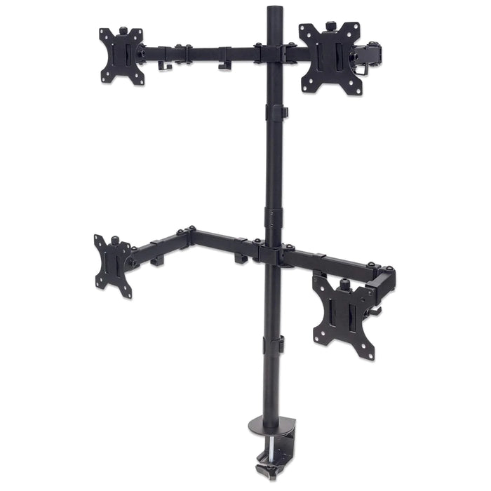Manhattan 13" - 32" Quad LCD Monitor Mount with Double-Link Swing Arms | 461566 Monitor Arm Desk Mount Manhattan