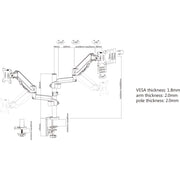 Manhattan 10"-27" Dual LCD Monitor Mount With Gas-Spring Arm | 461597 Monitor Arm Desk Mount Manhattan