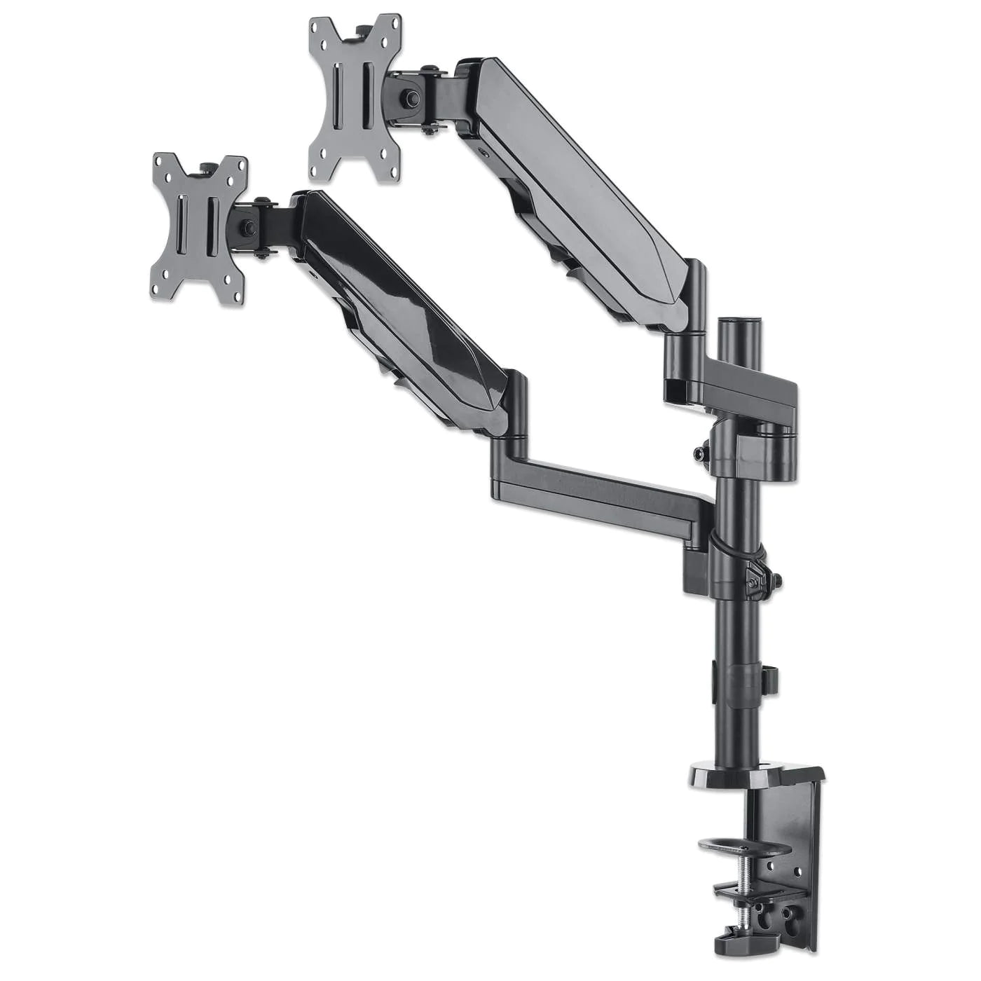 Manhattan 10"-27" Dual LCD Monitor Mount With Gas-Spring Arm | 461597 Monitor Arm Desk Mount Manhattan