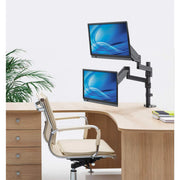 Manhattan 10"-27" Dual LCD Monitor Mount With Gas-Spring Arm | 461597 Monitor Arm Desk Mount Manhattan