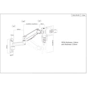 Manhattan 17" to 32" Universal Gas Spring Monitor Wall Mount | 461610 Monitor Arm Desk Mount Manhattan