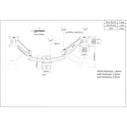Manhattan 17" - 32" Universal Gas Spring Dual Monitor Wall Mount | 461627 Wall Mount Bracket Manhattan