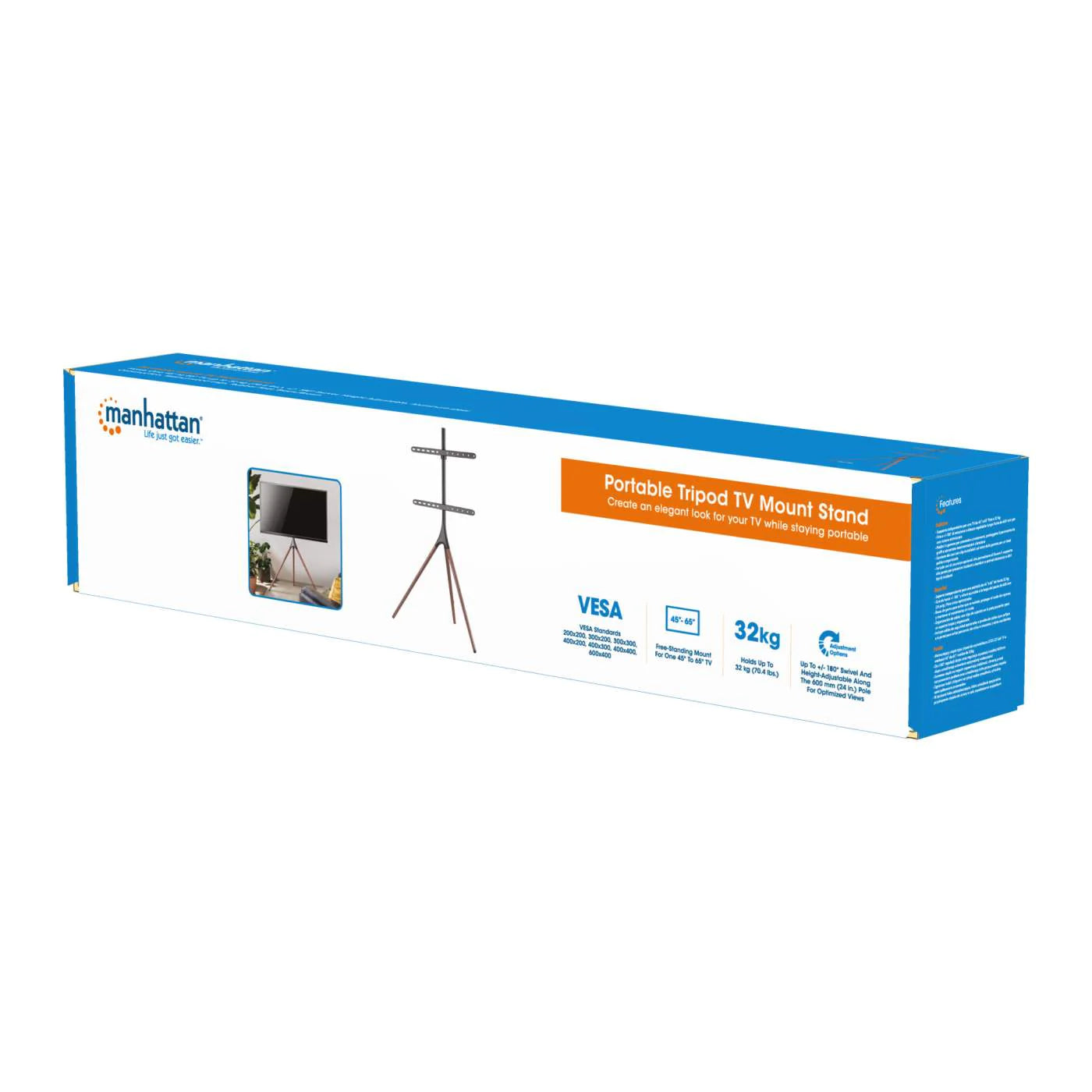 Manhattan 45"- 65" Easel Tripod TV Mount Stand | 461795 Floor Stand Manhattan