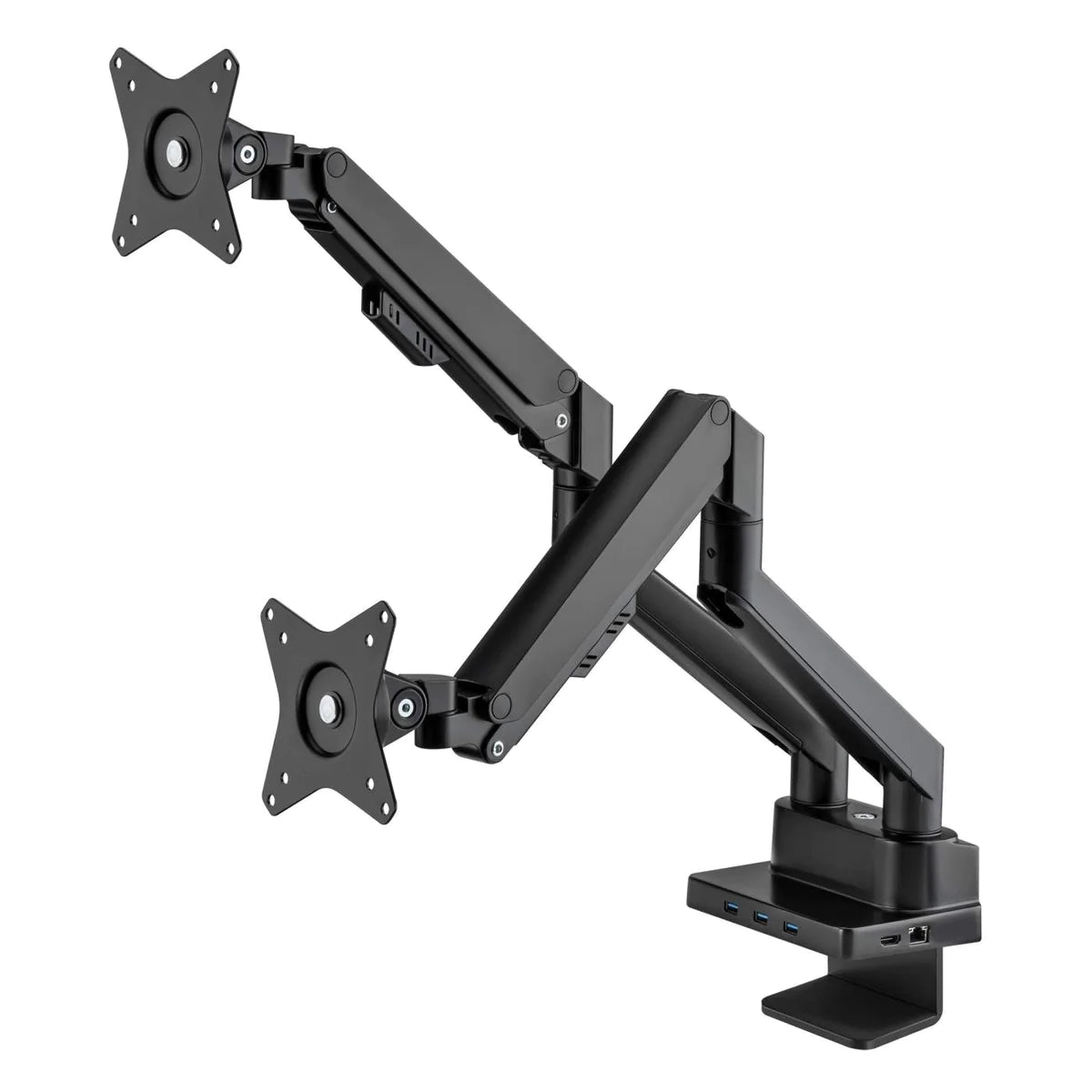 Manhattan 17" - 32" Dual Monitor Desk Mount With Integrated Docking Station | 461887 Monitor Arm Desk Mount Manhattan