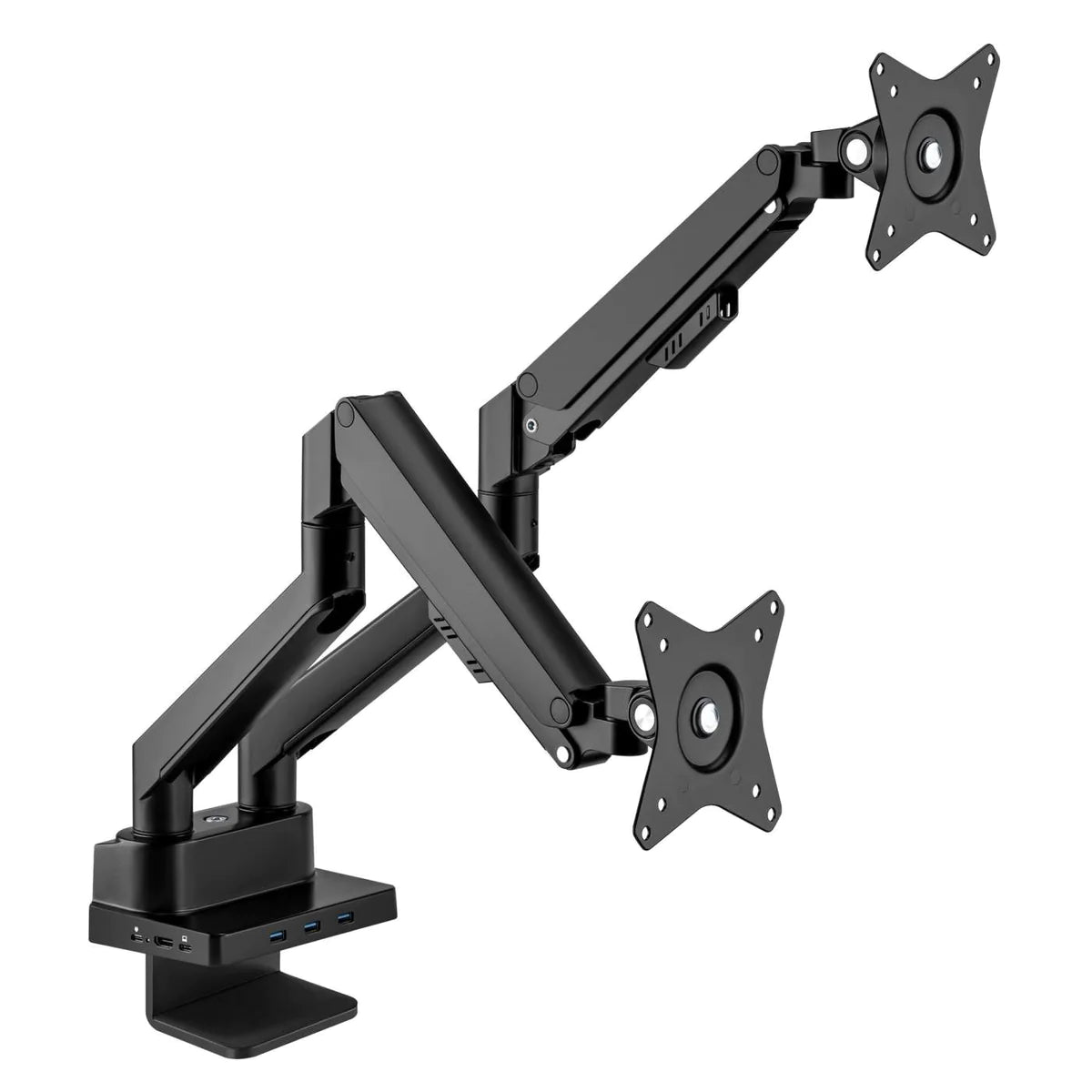 Manhattan 17" - 32" Dual Monitor Desk Mount With Integrated Docking Station | 461887 Monitor Arm Desk Mount Manhattan
