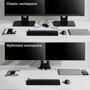 Manhattan 17" - 32" Dual Monitor Desk Mount With Integrated Docking Station | 461887 Monitor Arm Desk Mount Manhattan