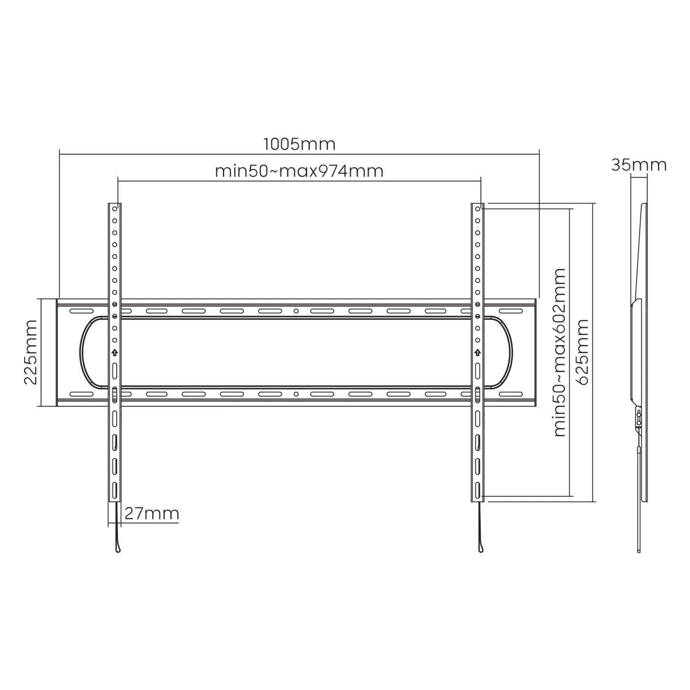 Manhattan 60"-120" Ultra Thin Large-Screen Fixed TV Wall Mount | 461917 Wall Mount Bracket Manhattan