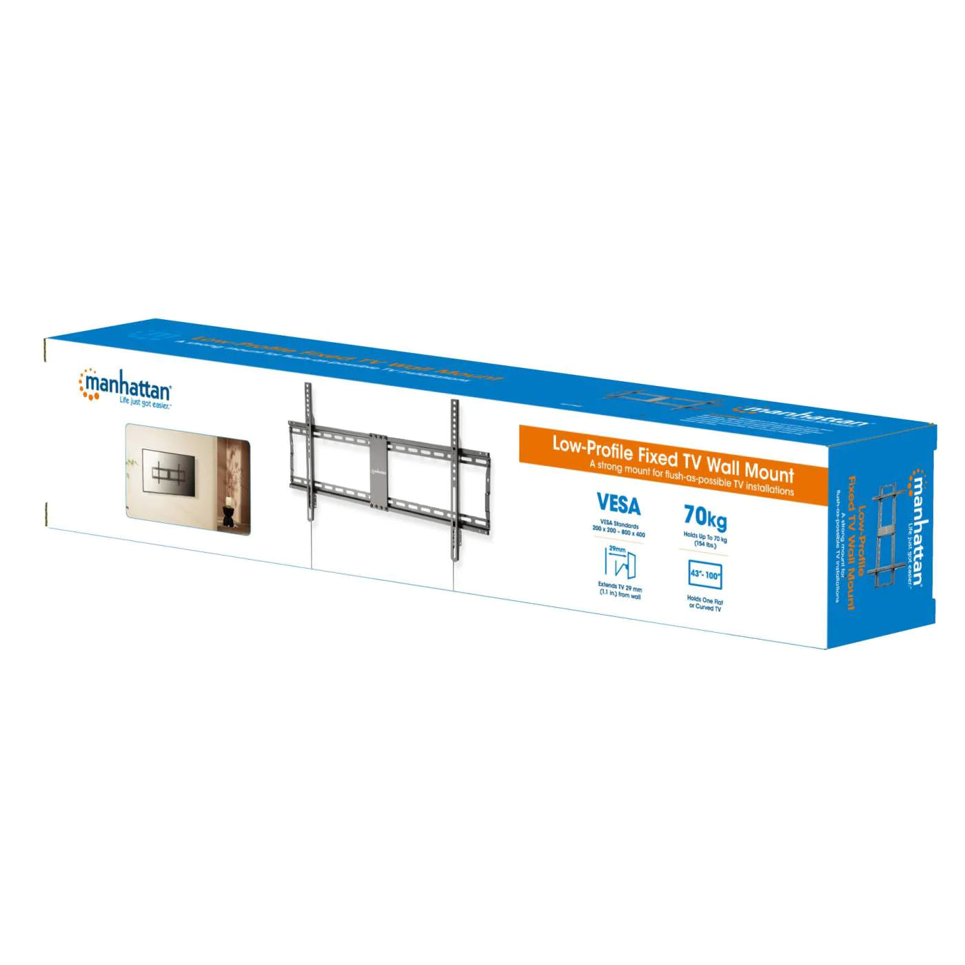 Manhattan 43" - 100" Ultra Thin Fixed TV Wall Mount | 461948 Wall Mount Bracket Manhattan