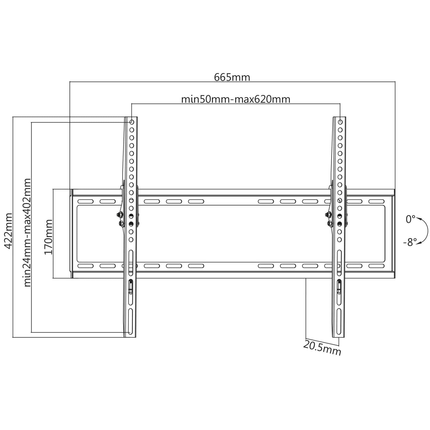 Manhattan 37" - 70" Low-Profile TV Tilting Wall Mount | 461979 Wall Mount Bracket Manhattan