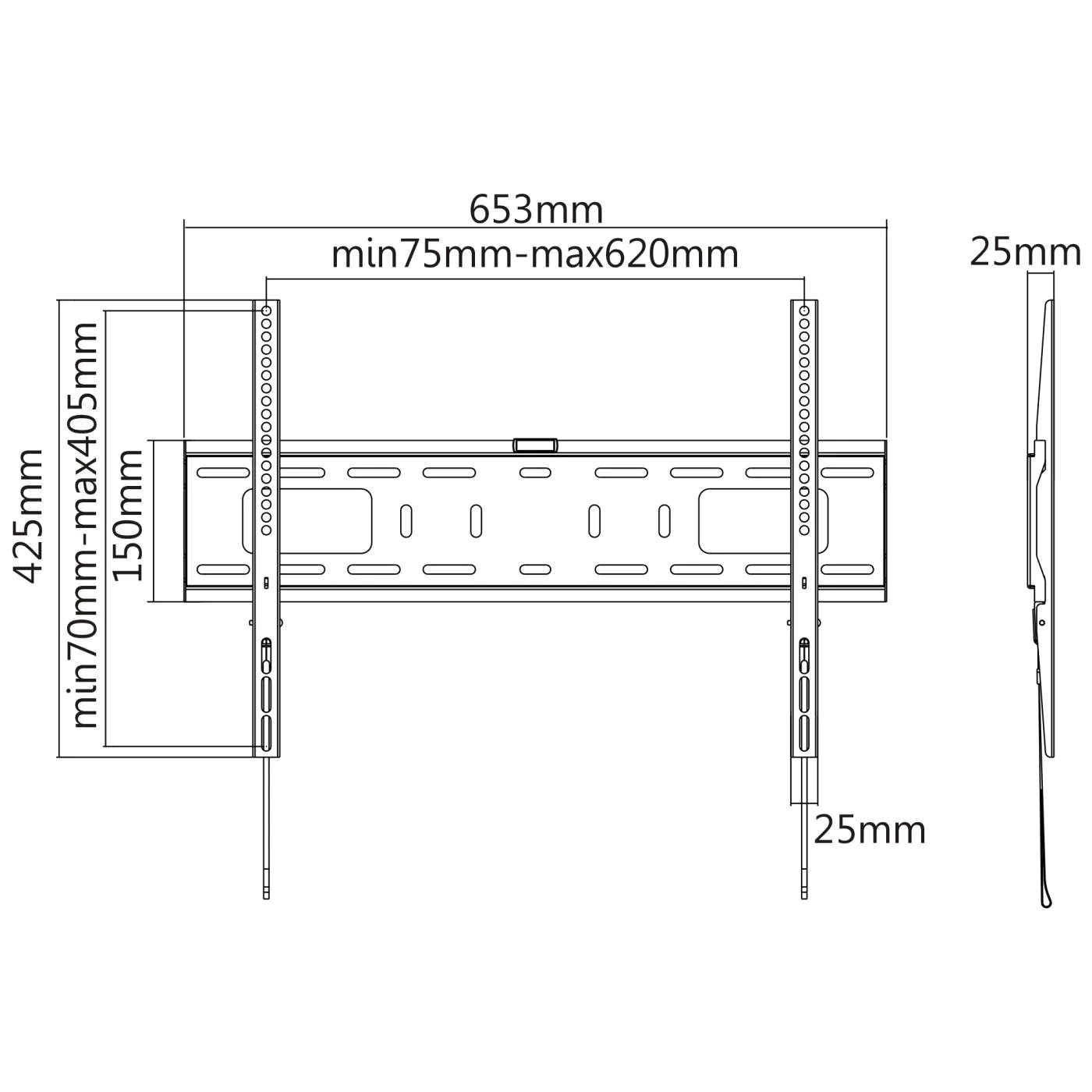 Manhattan 37" - 70" Heavy-Duty Ultra Thin TV Wall Mount | 461986 Wall Mount Bracket Manhattan
