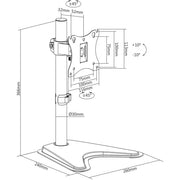 Manhattan 462037 Single Monitor Desktop Stand - Swivel Monitor Arm Desk Mount Manhattan