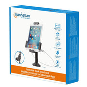 Manhattan 7.9" - 10.5" Lockable Desk Stand And Wall Mount Holder For Tablet And iPad | 462112 Tablet Mount Manhattan