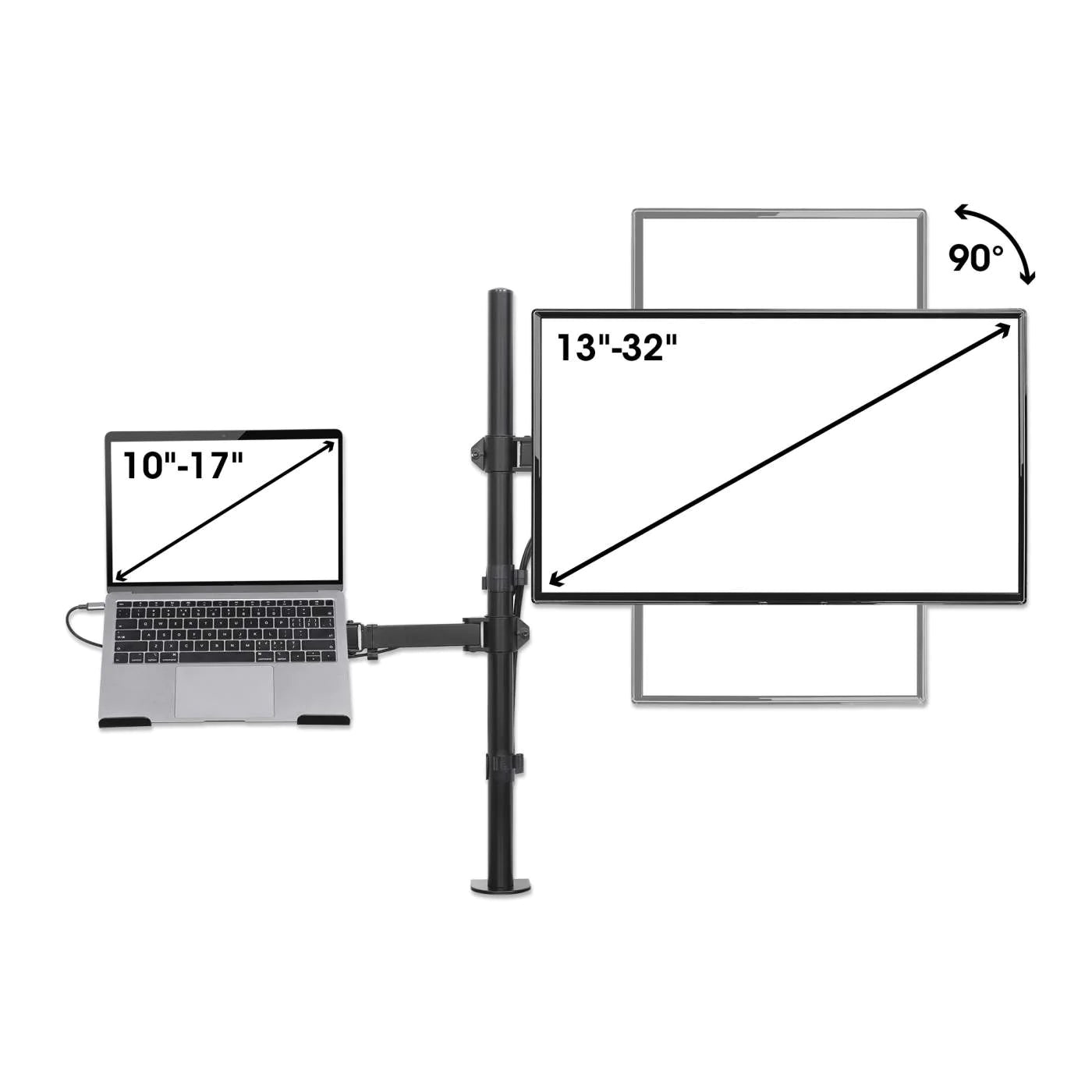 Manhattan 13" - 32" LCD and Laptop Desk Mount with Double-Link Swing Arm | 462136 Monitor Arm Desk Mount Manhattan