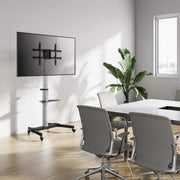 Manhattan 37" to 86" Aluminum Height-Adjustable Multimedia TV Cart | 462327 Mobile Trolley Manhattan