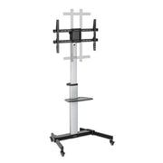 Manhattan 37" to 86" Aluminum Height-Adjustable Multimedia TV Cart | 462327 Mobile Trolley Manhattan