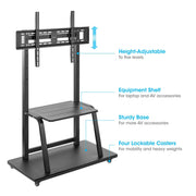 Manhattan 37" - 100" Ultra Heavy-Duty Height-Adjustable Multimedia TV Cart | 462334 Mobile Trolley Manhattan