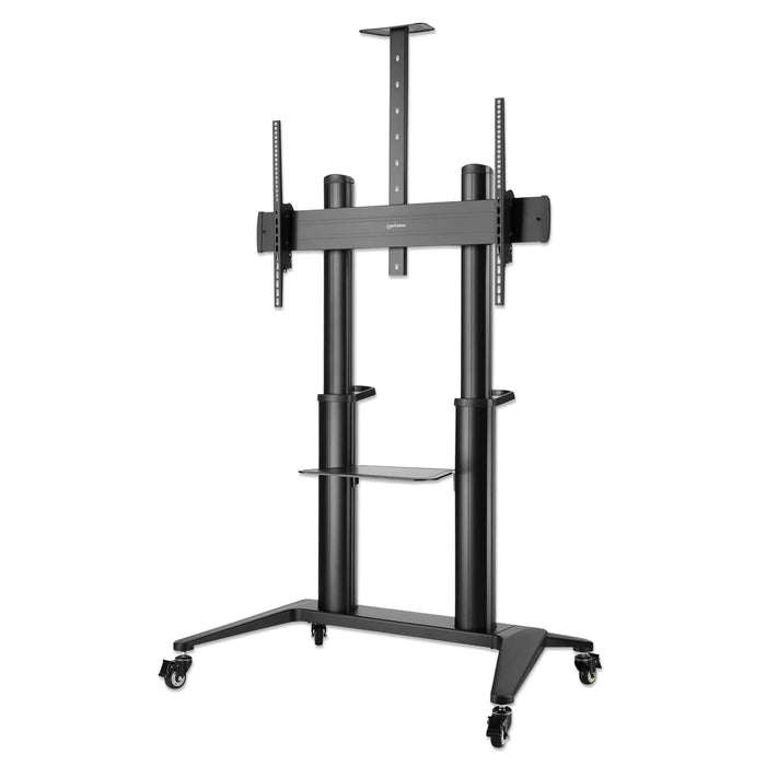 Manhattan 462341 Aluminum Heavy-Duty Large-Screen Height-Adjustable Multimedia TV Cart