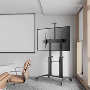Manhattan 70" - 120" Aluminum Heavy-Duty Large-Screen Height-Adjustable Multimedia TV Cart | 462341 Mobile Trolley Manhattan