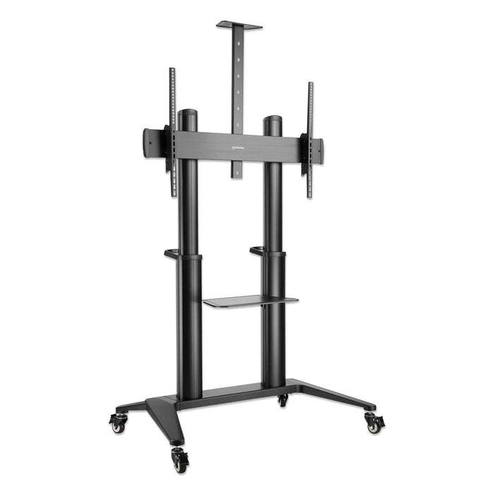 Manhattan 462341 Aluminum Heavy-Duty Large-Screen Height-Adjustable Multimedia TV Cart