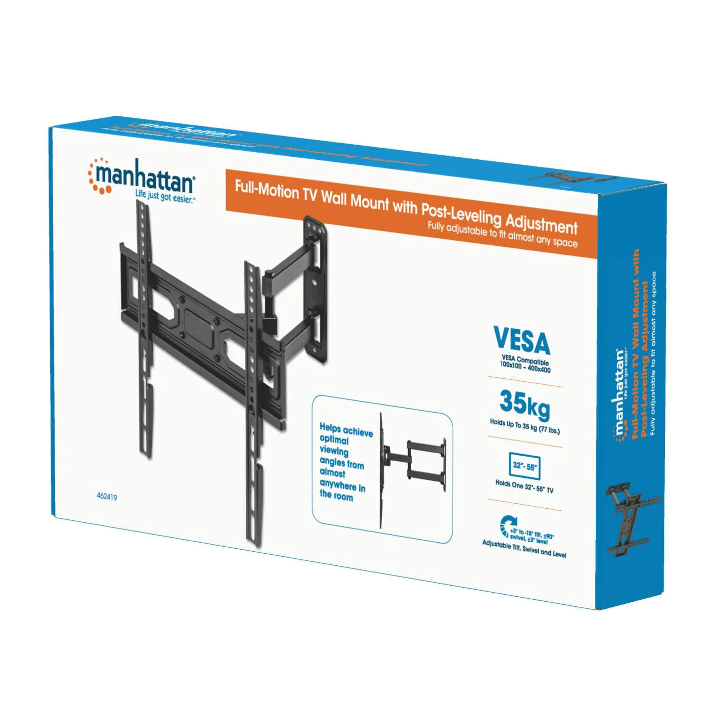 Manhattan 32" - 55" Full-Motion TV Wall Mount With Post-Leveling Adjustment | 462419 Wall Mount Bracket Manhattan