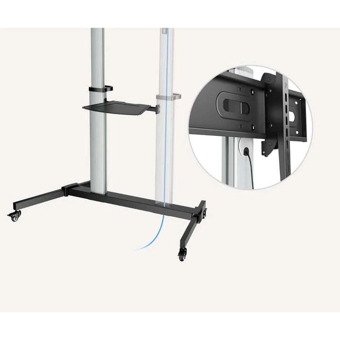 Manhattan 60" - 100" Aluminum Height-Adjustable Multimedia TV Cart | 462563 Manhattan Display Trolley Manhattan