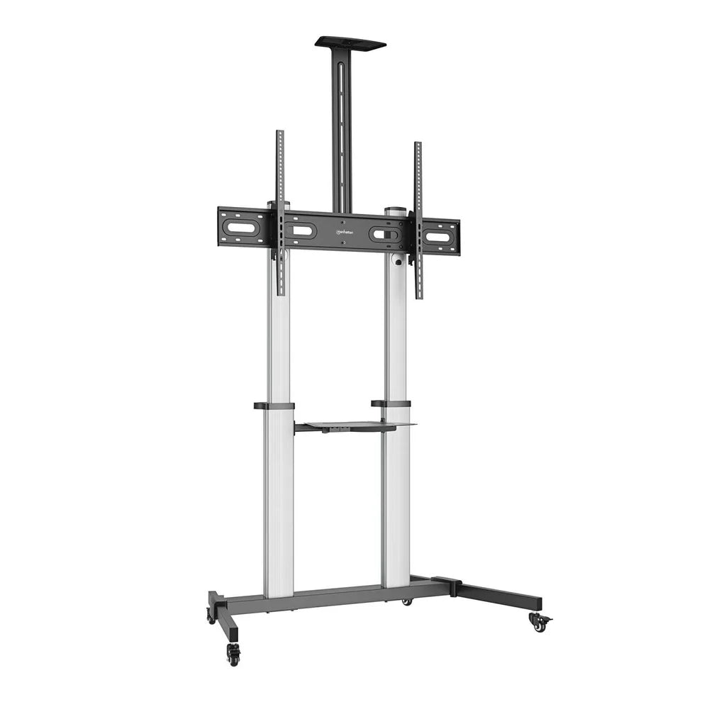 Manhattan 60" - 100" Aluminum Height-Adjustable Multimedia TV Cart | 462563 Mobile Trolley Manhattan