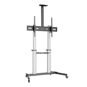 Manhattan 60" - 100" Aluminum Height-Adjustable Multimedia TV Cart | 462563 Mobile Trolley Manhattan