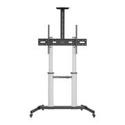 Manhattan 60" - 100" Aluminum Height-Adjustable Multimedia TV Cart | 462563 Mobile Trolley Manhattan